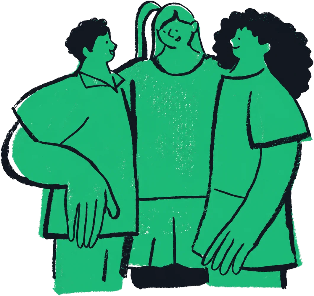 Three members of the NODAL community standing together